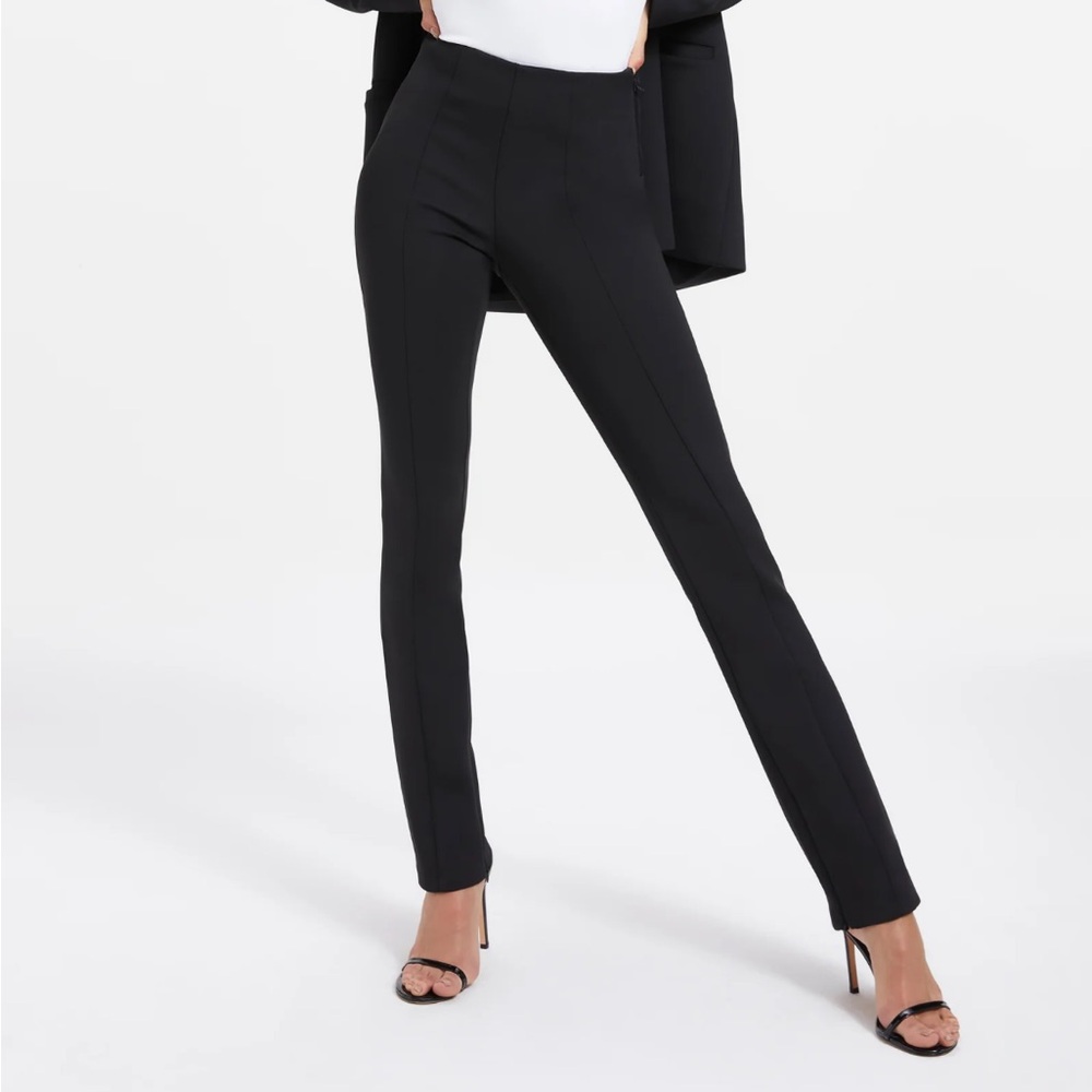 Good American disco ponte pants black